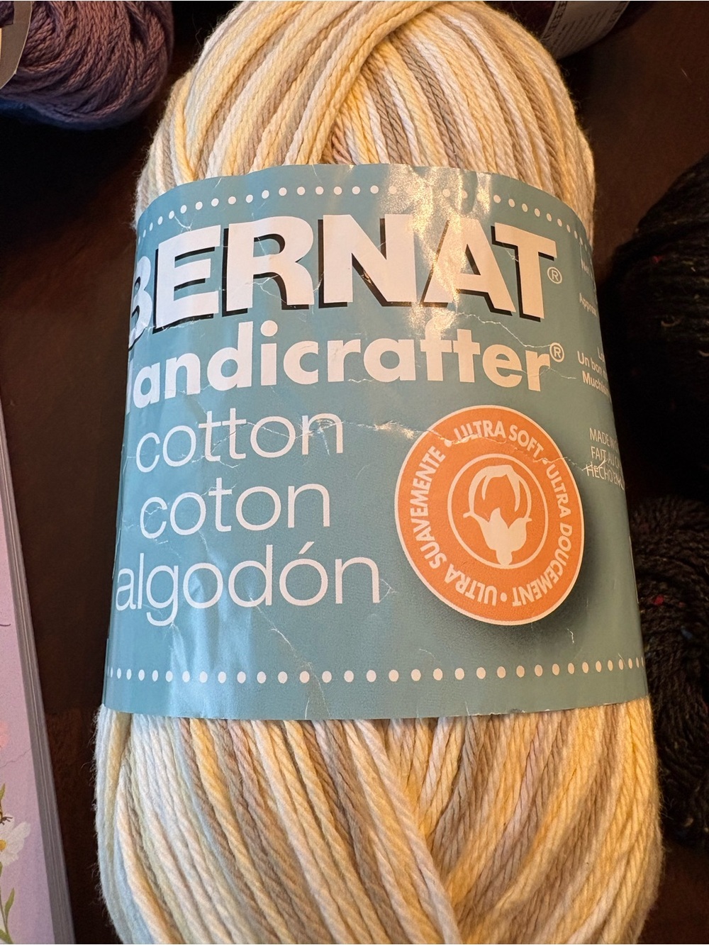 Handicrafter Cotton Yarn in Cream and Yellow